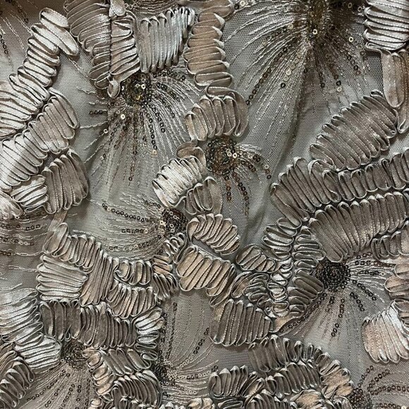 Betsy & Adam Crystal Soutache One Shoulder Bow Trim Sheath Evening Gown 16 NWT - Picture 9 of 12